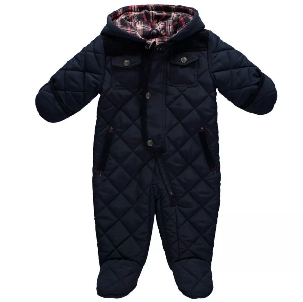 Rothschild Navy Quilted Footie One Piece